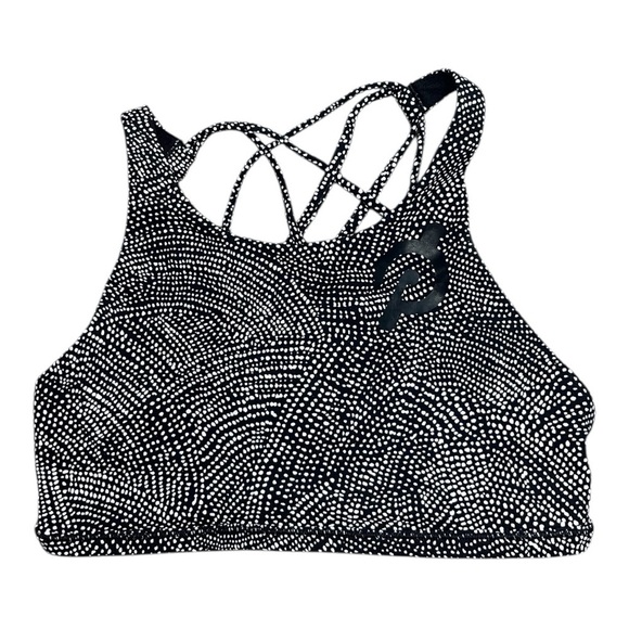 Lululemon/ peloton Women's Black and White Strappy Sports Bra size 6 - Picture 3 of 7